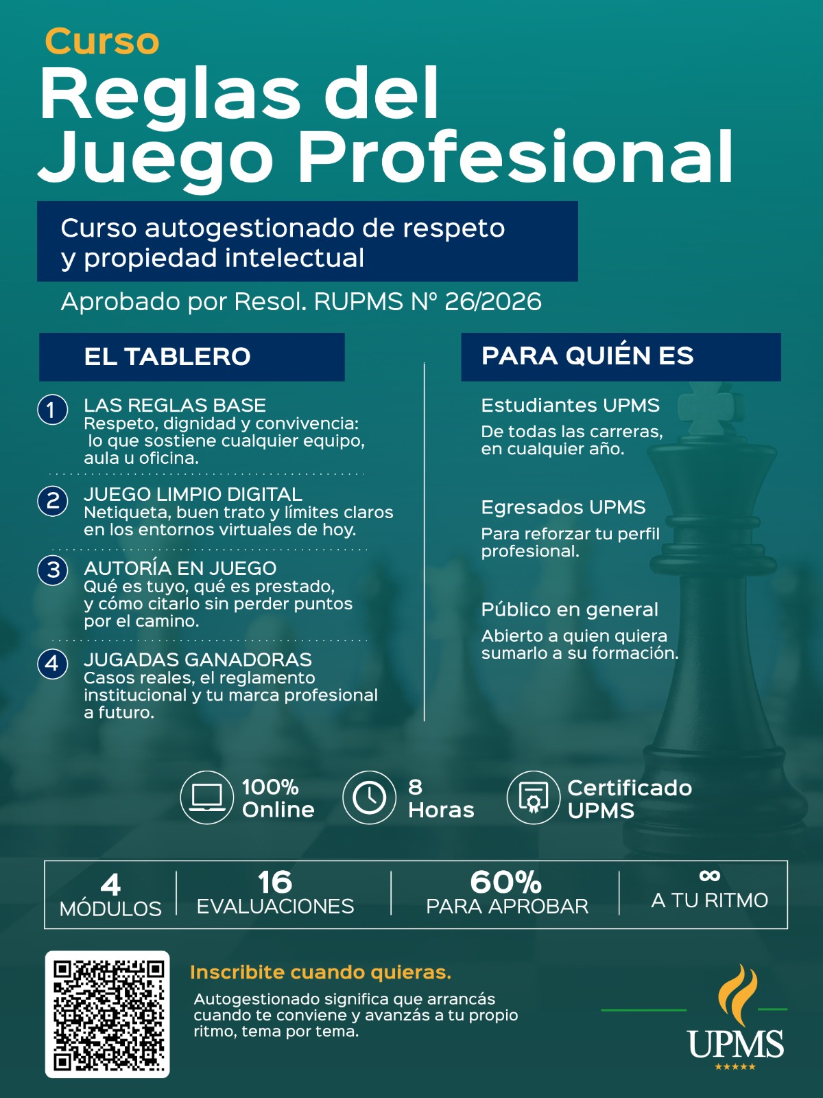 Ver flyer en grande Flyer del curso Reglas del Juego Profesional